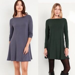 Old Navy Long Sleeve Mini Swing Dresses, Size XL  Lot of 2